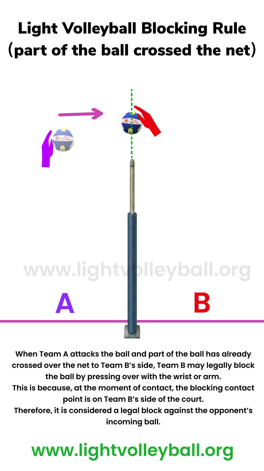 Blocking Rule ( when part of the ball crossed the net)