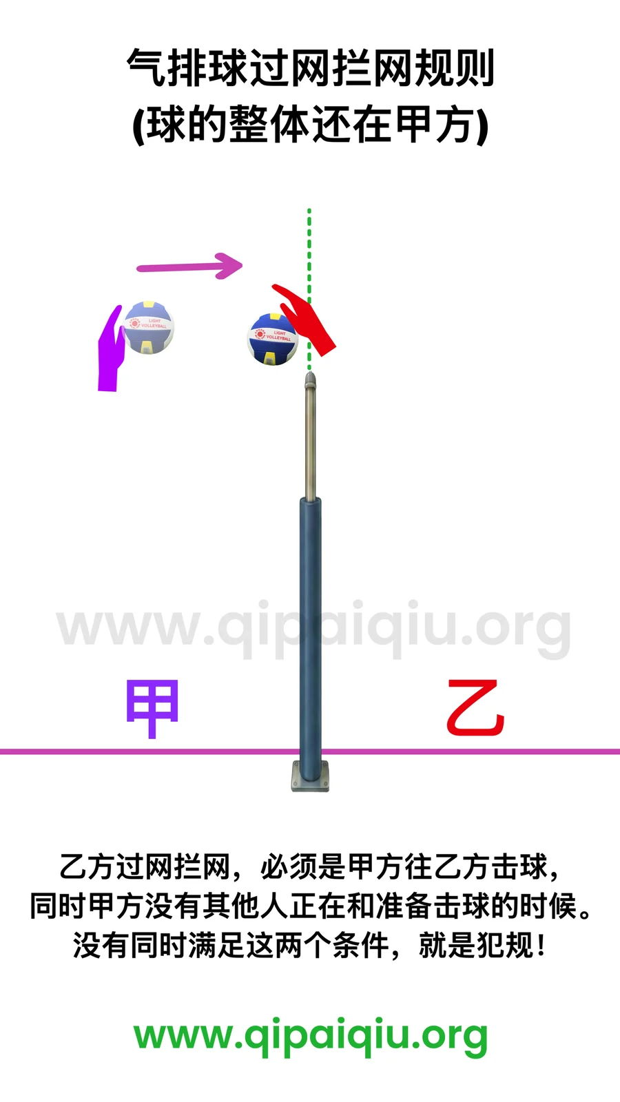 气排球过网拦网规则